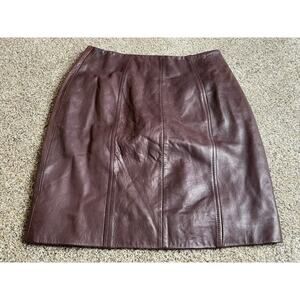 Vintage Northampton Sport Genuine Leather Mini Skirt Womens 8 Purple Lined